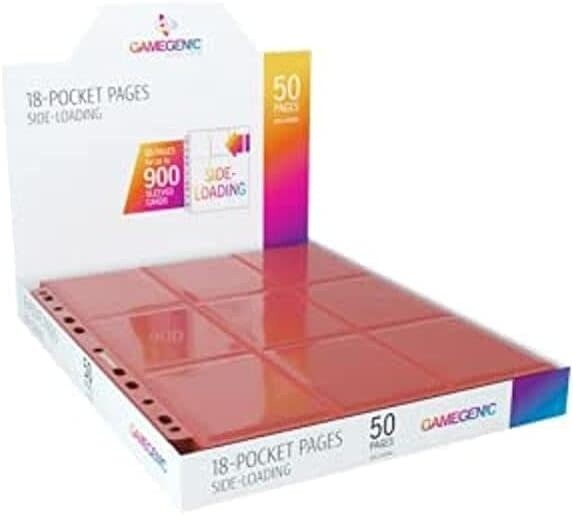 Gamegen!c: 18-Pocket Pages Side Loading (50 Pages) - Red