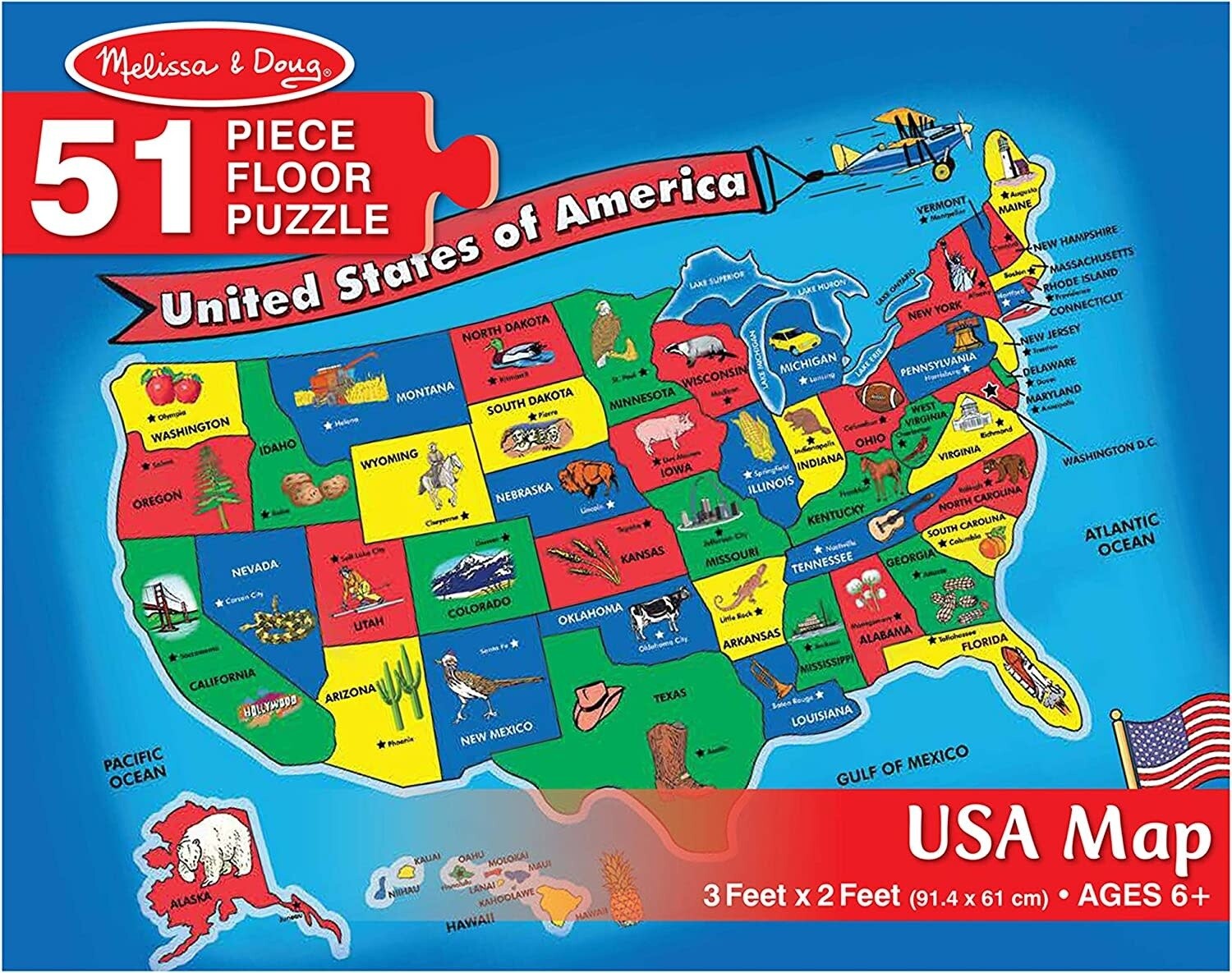 Puzzle: USA Map (51 Piece)