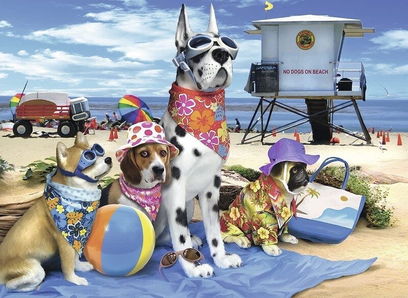 Puzzle: No Dogs on the Beach (100 Piece) - Ravensburger