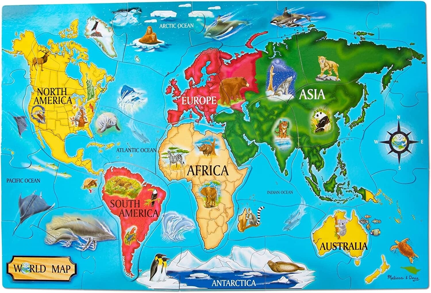 Puzzle: World Map Floor (33 Piece)