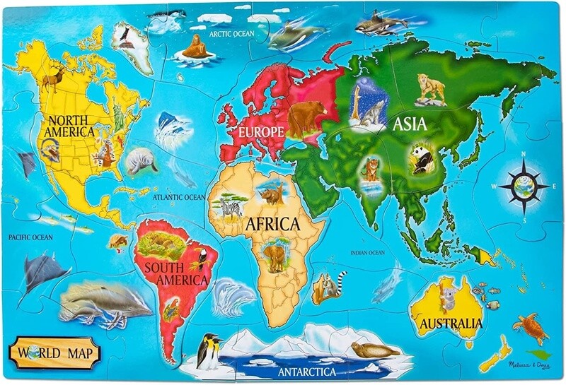 Puzzle: World Map Floor (33 Piece)