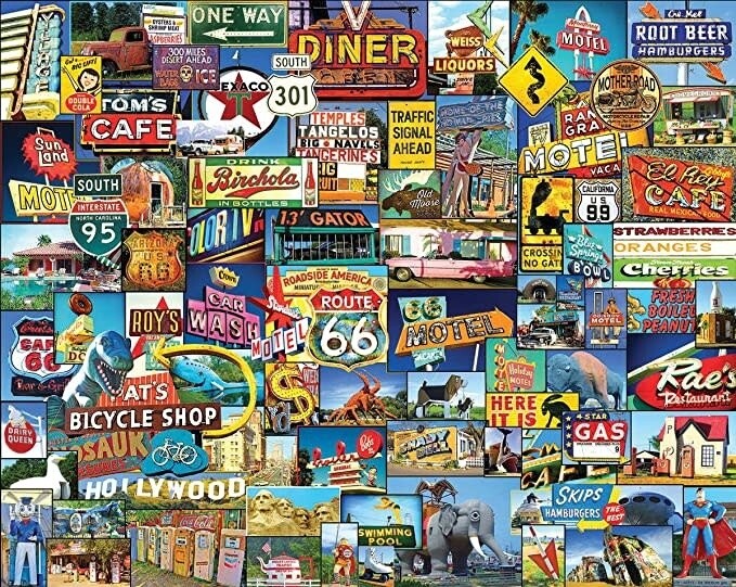 Puzzle: Road Side America - (1000 Piece Jigsaw) - White Mountain Puzzles