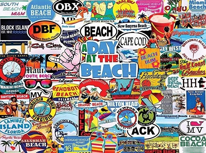 Puzzle: Day at the Beach - (1000 Piece) - White Mountain Puzzles