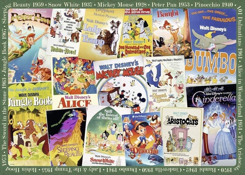 Puzzle: Disney Vintage Movie Posters (1000 Piece) - Ravensburger