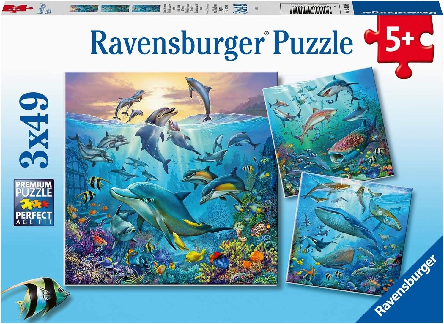Puzzle: Ocean Life (3x49 Piece) - Ravensburger