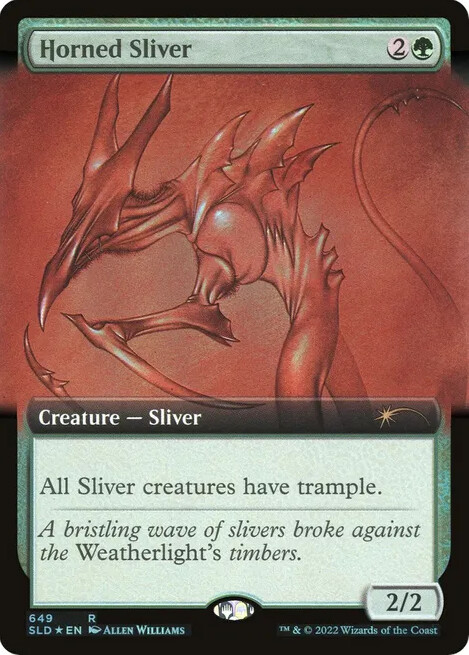 MTG Singles - (3B) - Horned Sliver (Extended Art) - Secret Lair Drop Series