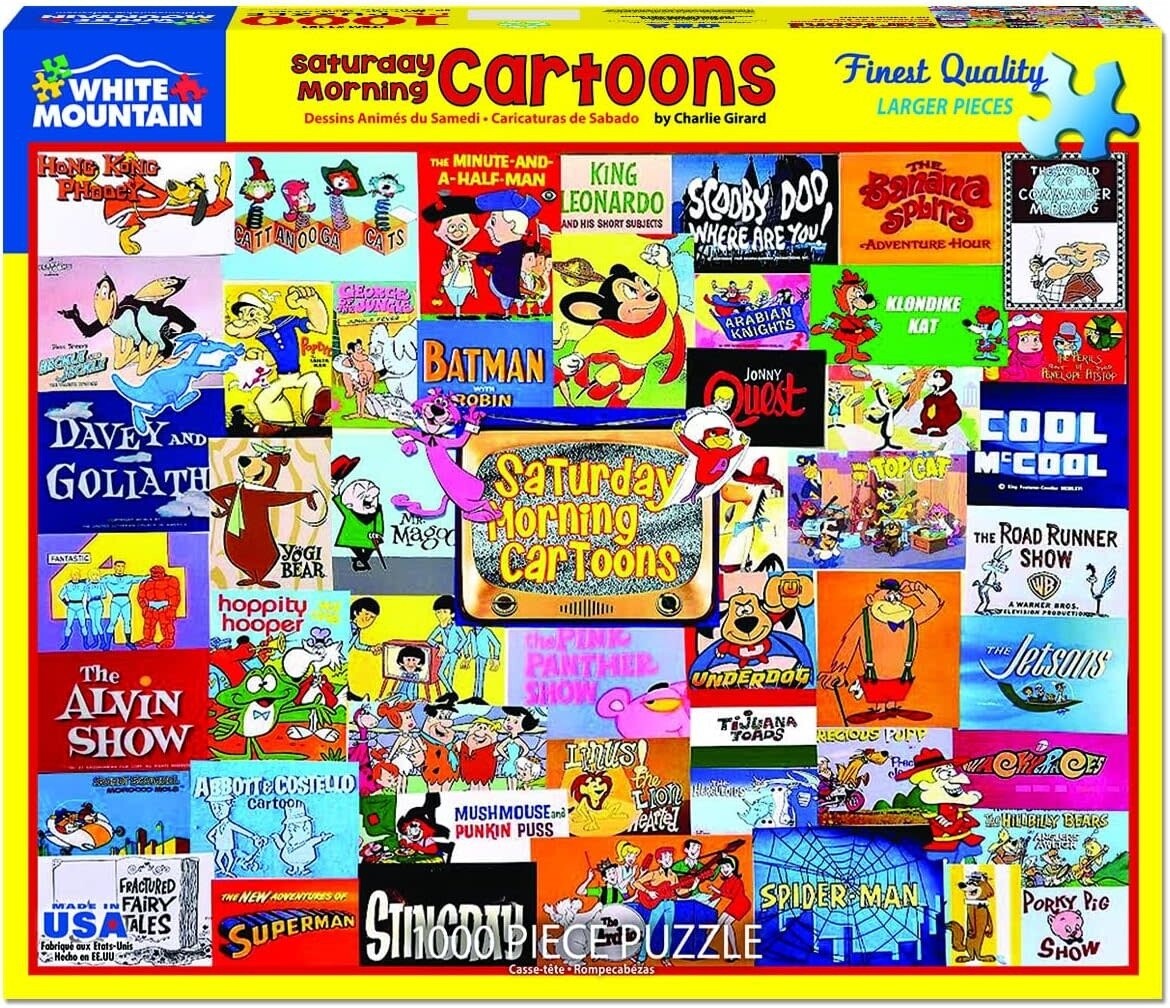 Puzzle: Saturday Morning Cartoons (1000 Piece Jigsaw) - White Mountain Puzzle