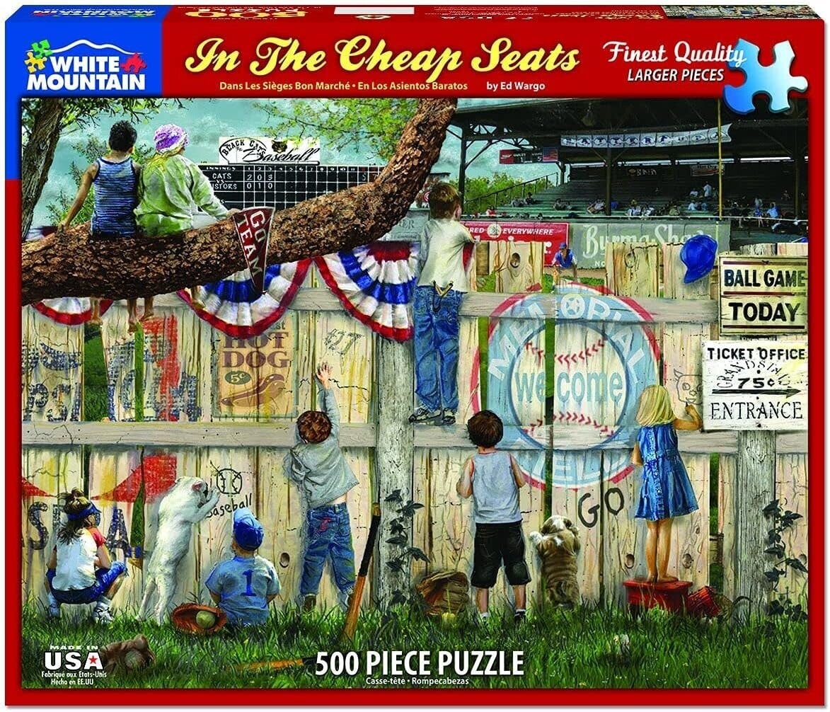 Puzzle: In The Cheap Seats - (500 Piece Jigsaw) - White Mountain Puzzles