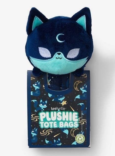 Tee Turtle: Tote Bags - Dark Blue Moon Fox (Dark Blue Fox)