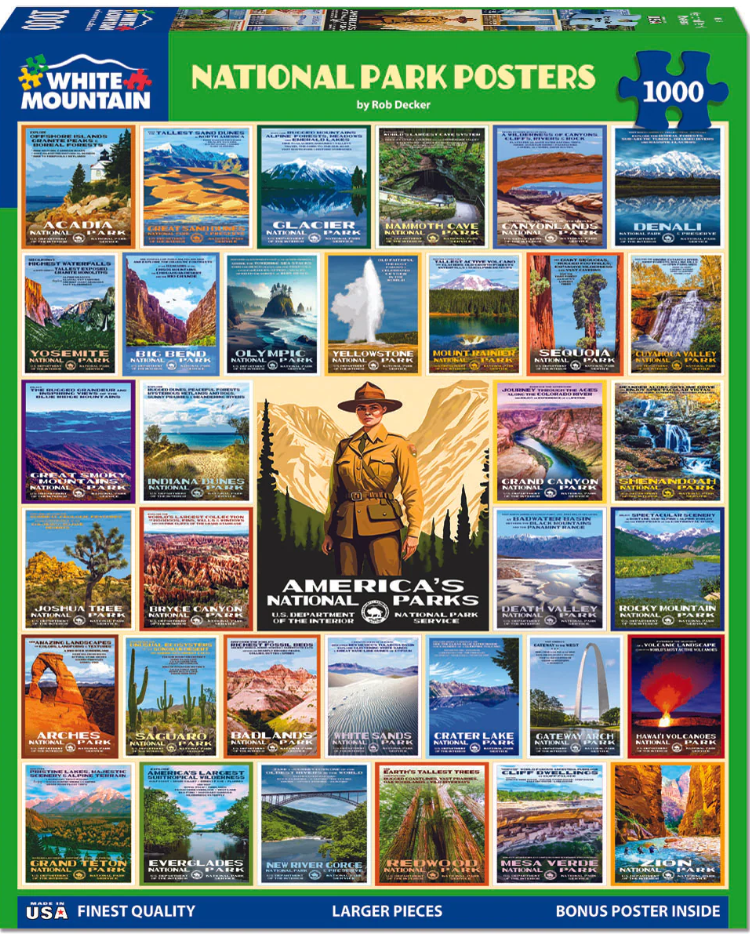 White Mountain Puzzles: National Park Posters (1000 Piece Jigsaw)