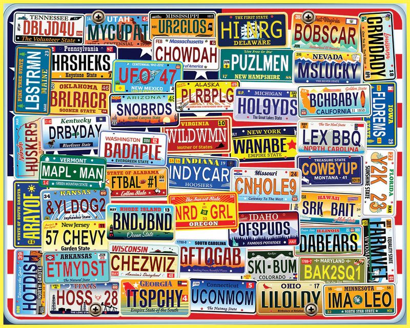 White Mountain Puzzles: Vanity Plates (1000 Piece Jigsaw)