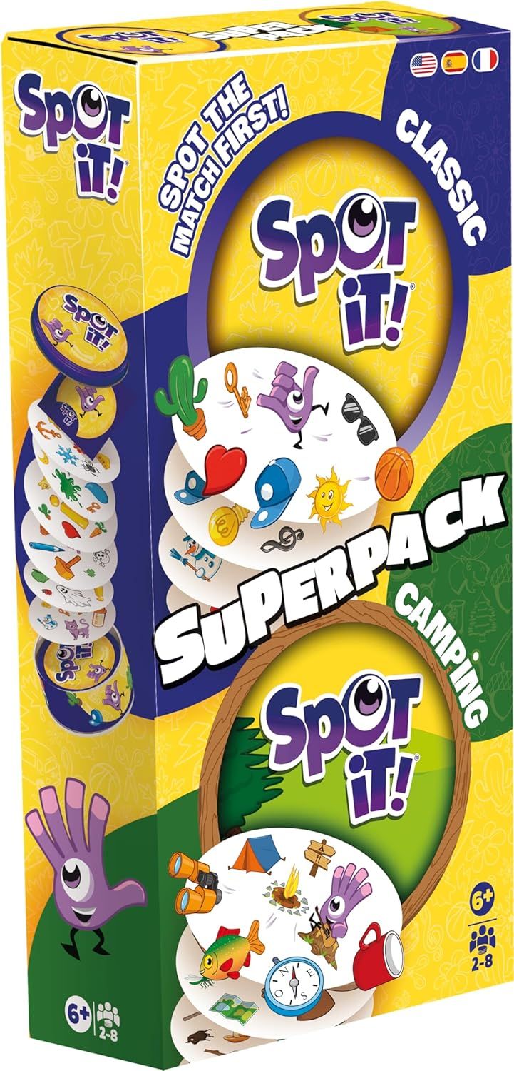 Spot It! Super Pack (2024 Refresh) Eco Big Box - Classic and Camping