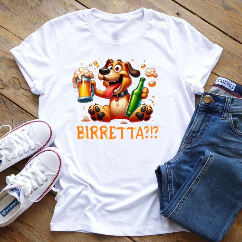 T-Shirt Cane e Birretta