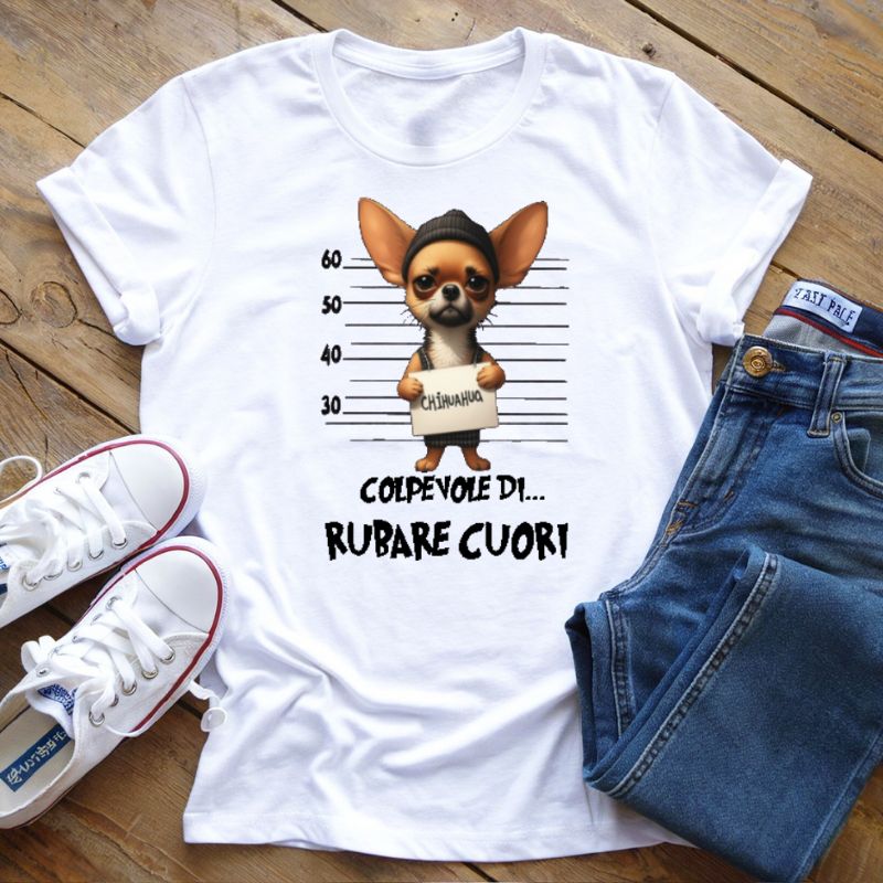 T-Shirt Chihuahua Ruba cuori..