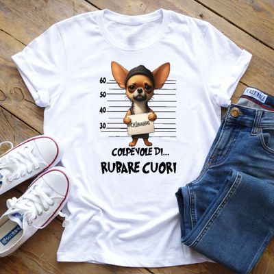 T-Shirt Chihuahua Ruba cuori.. T-Shirt Chihuahua Ruba cuori..