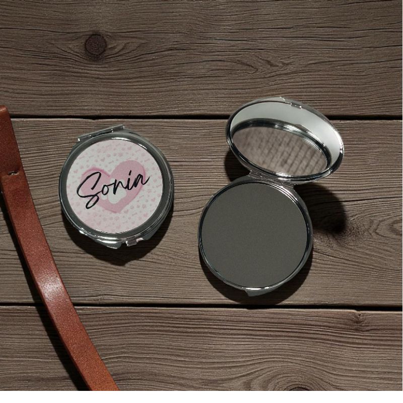 Specchietto da borsa con nome o immagine