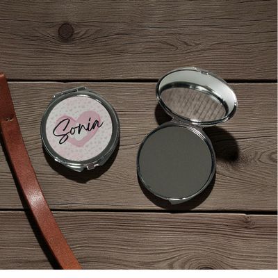 Specchietto da borsa con nome o immagine Specchietto da borsa con nome o immagine