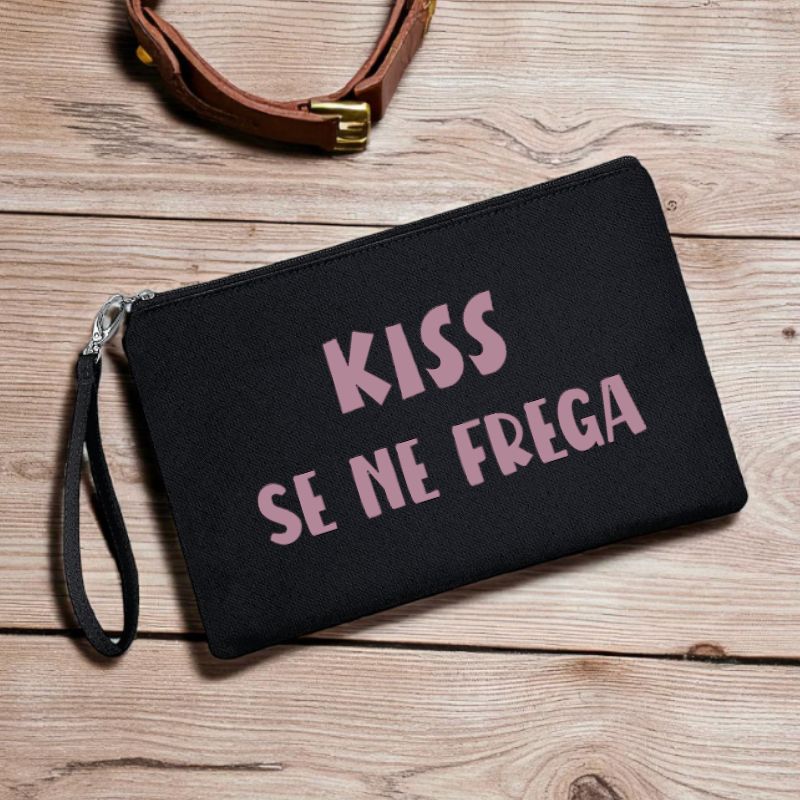 Pochette Kiss se ne frega, Colore Pochette: Nero, Con passamaneria (+ 5€): No