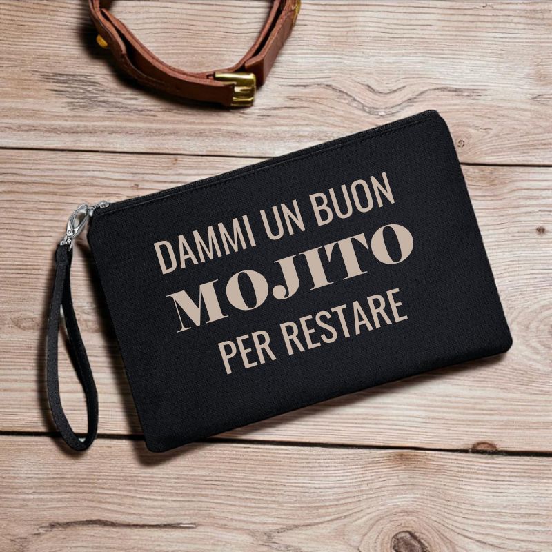 Pochette Mojto, Colore Pochette: Nero, Con passamaneria (+ 5€): No