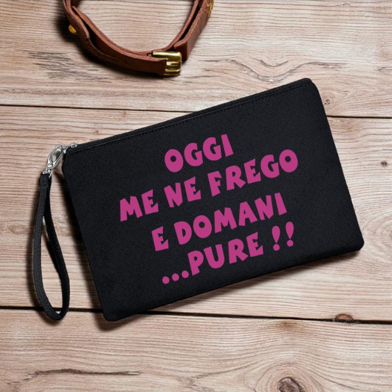 Pochette Oggi me ne frego, Colore Pochette: Nero, Con passamaneria (+ 5€): No