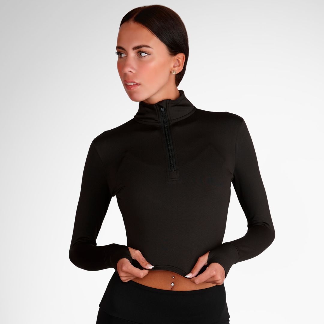 Half Zip Crop Top