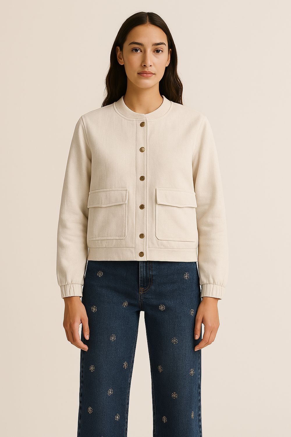CHAQUETA BOMBER CRUDO