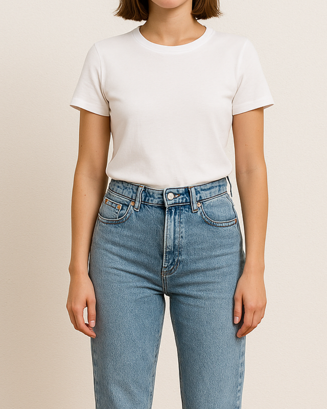 PANTALÓN DENIM MOM FIT DESHILACHADO