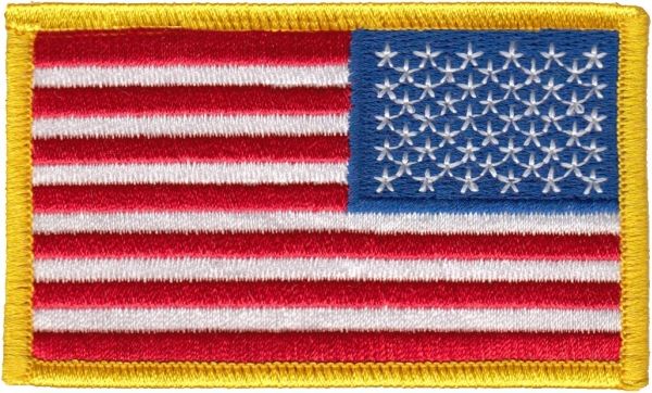 Hero's Pride 0041 US Flag Patch Reverse Gold Border