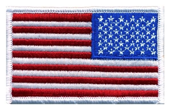 Hero's Pride 0039 US Flag Patch White Border Reverse