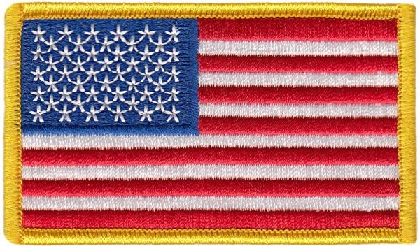 Hero's Pride 0001HP US Flag Gold Border Patch