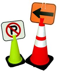 Clip-On Sign for Traffic Cones
