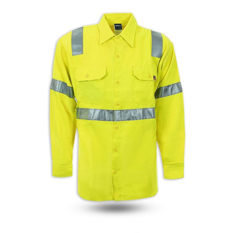 Topps SH56EN TecaSafe® One Long Sleeve High Visibility Button Front Shirt