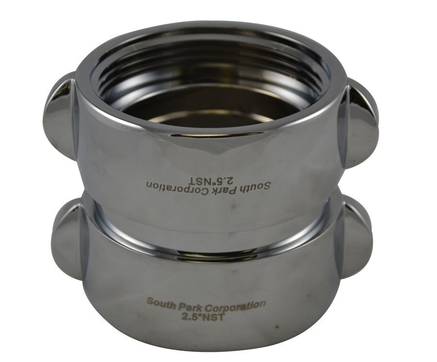 DF44 South Park National Standard Thread (NST) X  National Standard Thread (NST) Double Female Adapter Brass Chrome Plated