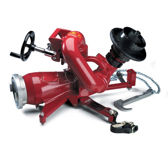 3414 Single Inlet Portable Monitor & 5" Storz Ground Base, Pipe,Quad Stack Tips