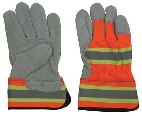 Cowhide Leather Glove with Reflective Material