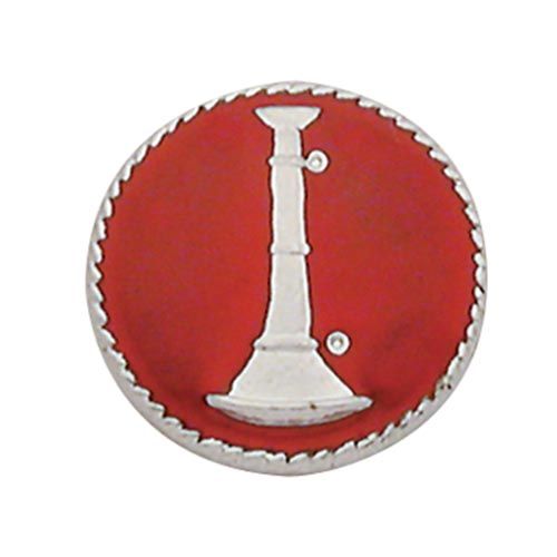Smith & Warren C181R Single Bugle Badge Red Background