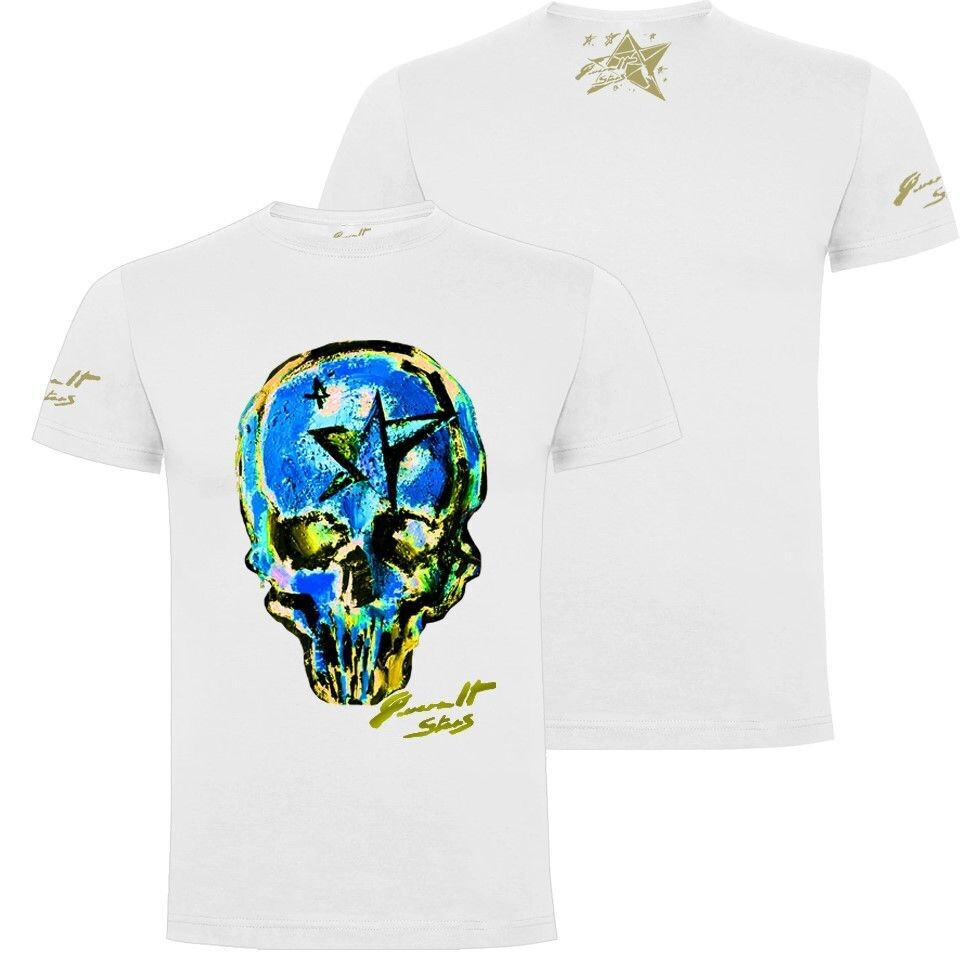 CAMISETA CALAVERA AZUL DELANTE