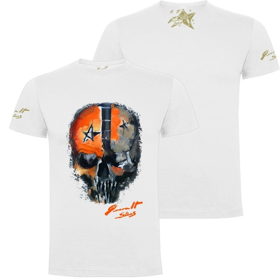 CAMISETA CALAVERA NARANJA DELANTE
