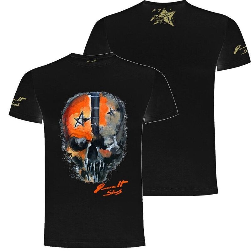 CAMISETA CALAVERA NARANJA DELANTE