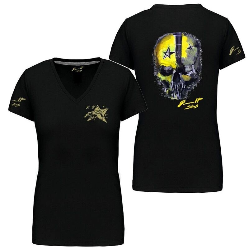 CAMISETA CALAVERA AMARILLA DETRÁS
