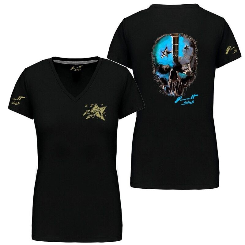 CAMISETA CALAVERA AZUL CIAN DETRÁS