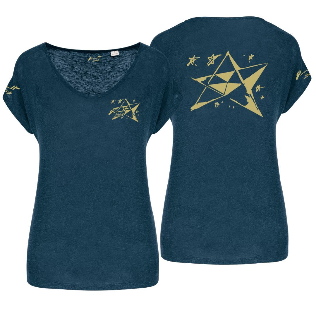 Camiseta azul estrella dorada