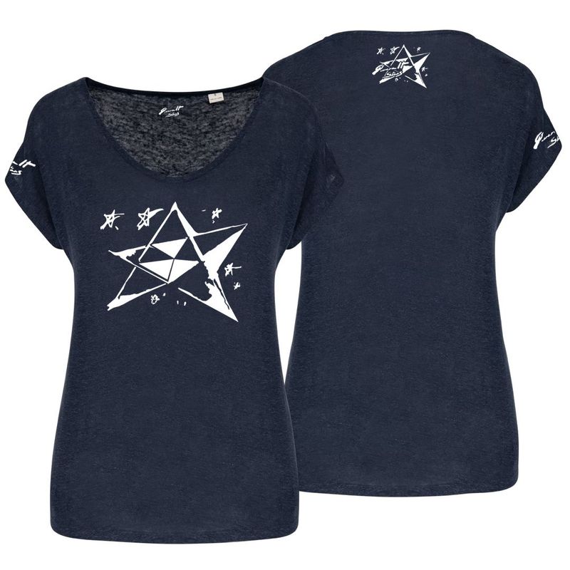 Camiseta azul estrella blanca