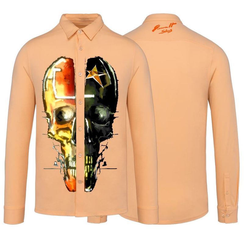 camisa salmón con calavera