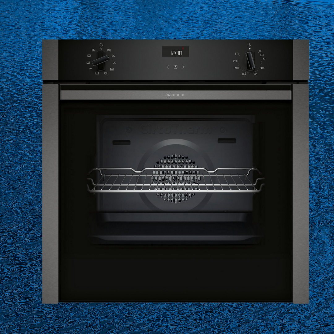 Neff B3ACE4HG0B- Built In Slide n Hide ,Single Oven - Black With Graphite  Trim. -N50