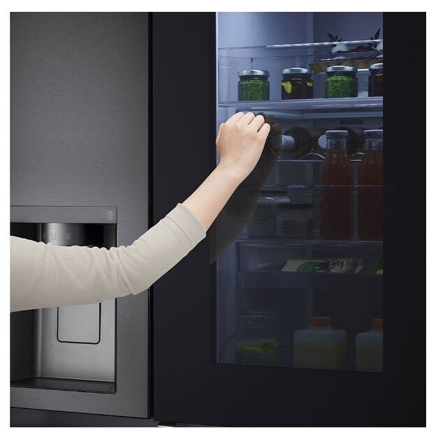 Matt black sale american fridge freezer