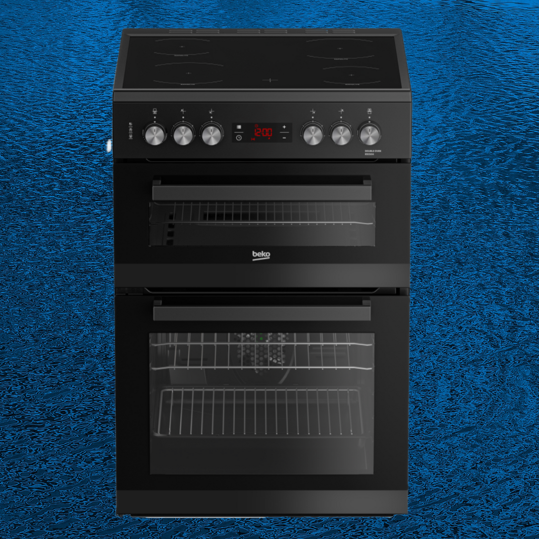 Beko EDC634K - Double Oven Electric Cooker with Ceramic Hob - Black( 60cm  Wide)