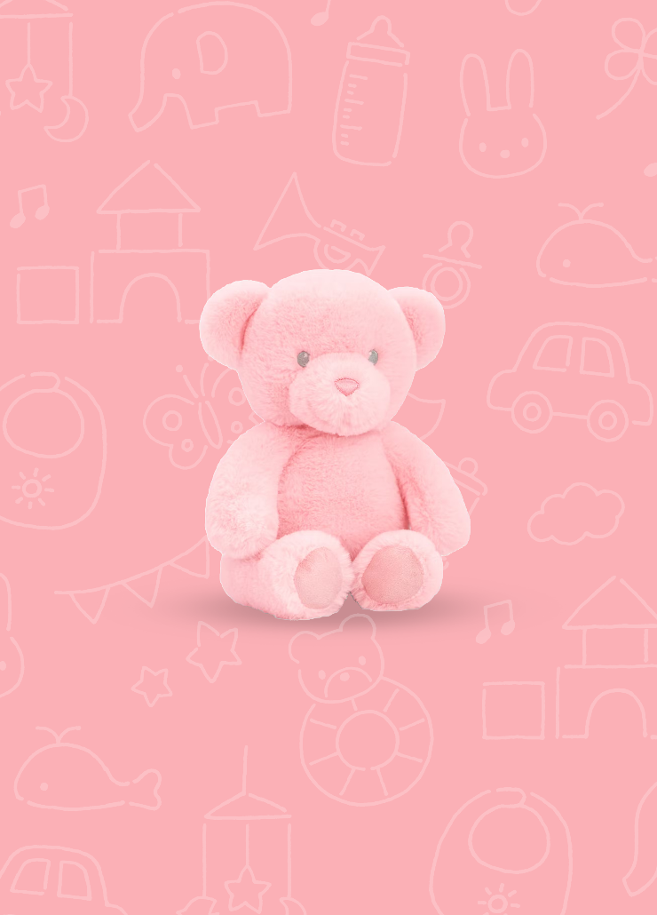 ECO FRIENDLY BABY GIRL BEAR BY KEEL TOYS - 16CM