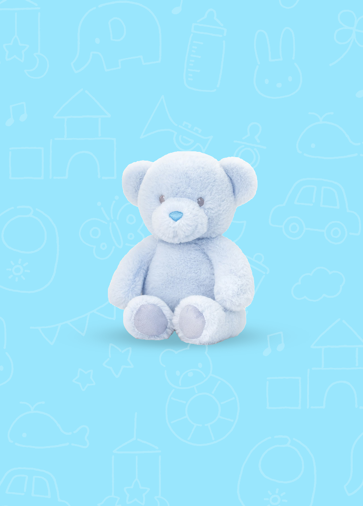 ECO FRIENDLY BABY BOY BEAR BY KEEL TOYS - 16CM