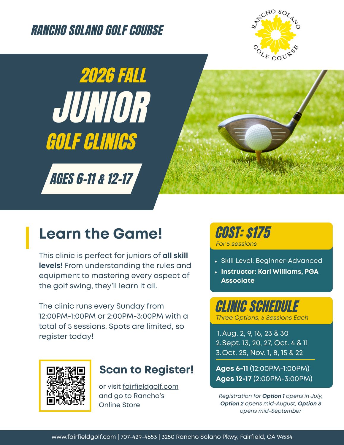 September Junior Golf Clinic